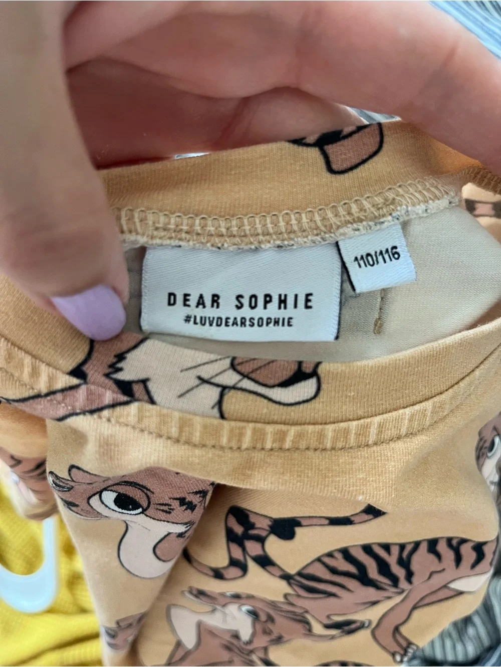 Dear Sophie Tiger Yellow Top Short-sleeve